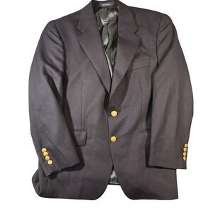 Chaps Ralph Lauren Blazer Mens 40S Navy Blue 100% Wool Gold Button Sport Coat
